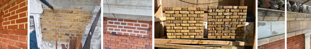 Mortar and stone samples prepared for a client
